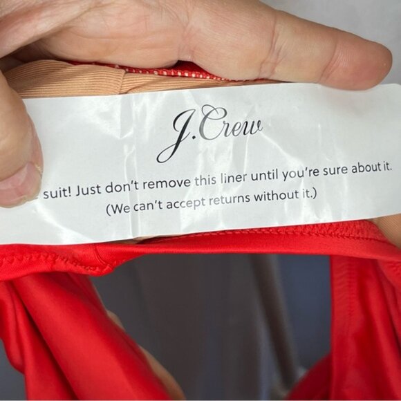 J. Crew Ruched Sweetheart One-Piece Swimsuit w/removable straps Red 12 - Picture 9 of 10